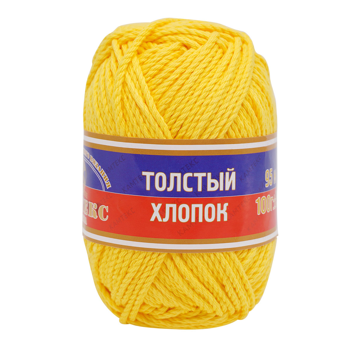 

Пряжа Камтекс Толстый хлопок 100гр 95м (100% хлопок) (104 желтый)