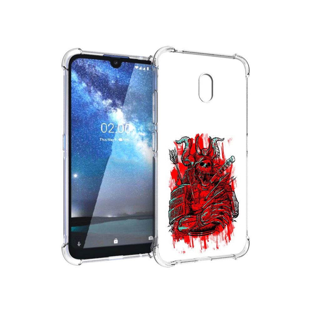 

Чехол MyPads Tocco для Nokia 2.2 красный скелет воин (PT134721.103.413), Прозрачный, Tocco