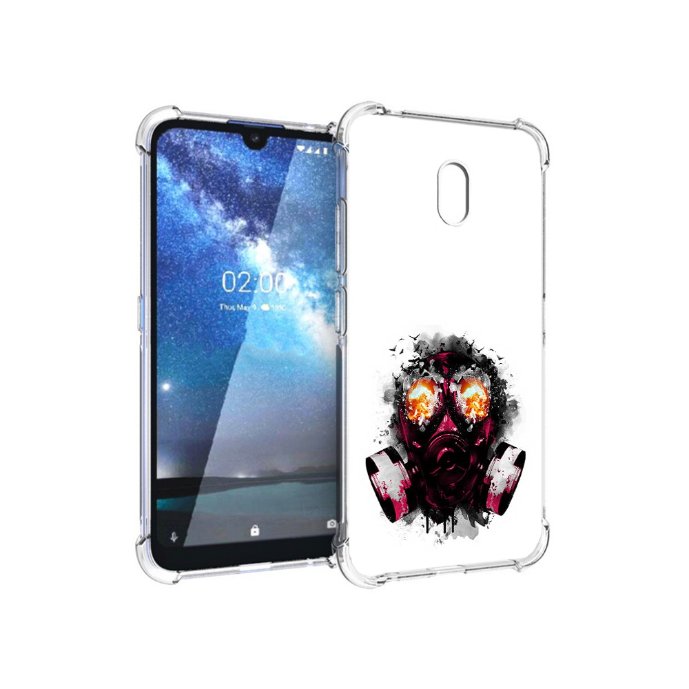 

Чехол MyPads Tocco для Nokia 2.2 красный противогаз (PT134721.103.412), Прозрачный, Tocco