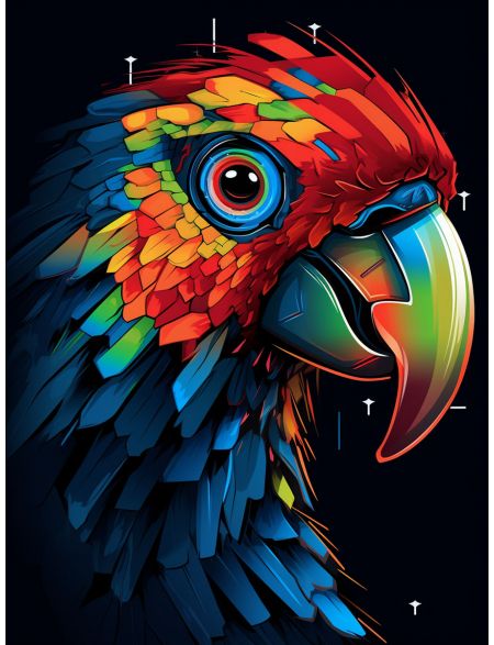 

Алмазная мозаика без подрамника Попугай, 50x40 см, 50 цветов, 68873, РА-587