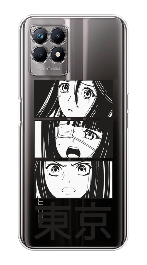

Чехол на Realme 8i "Tokyo girls", Белый;черный;прозрачный, 257350-1