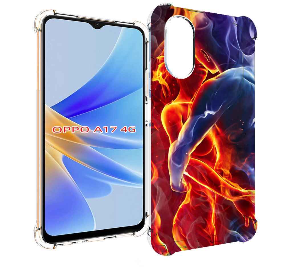 

Чехол MyPads Огонь-вода для OPPO A17, Прозрачный, Tocco
