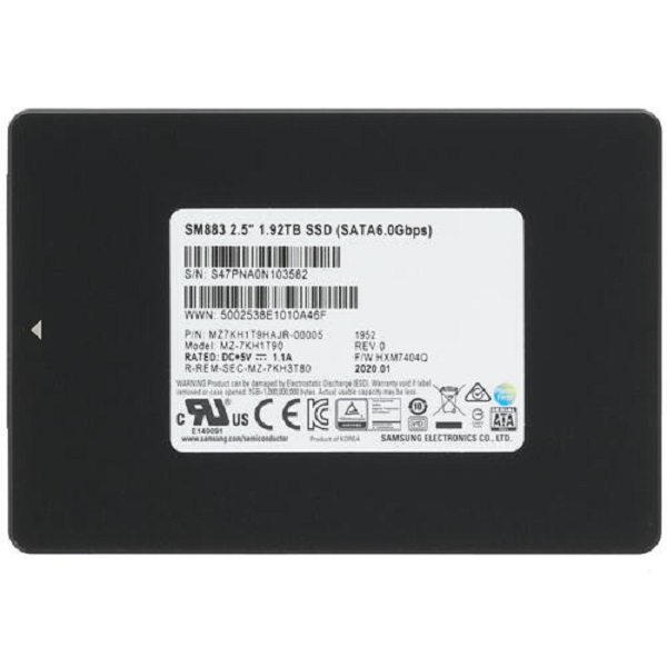 

SSD накопитель Samsung SM883 2.5" 1,92 ТБ (MZ7KH1T9HAJR-00005), SM883