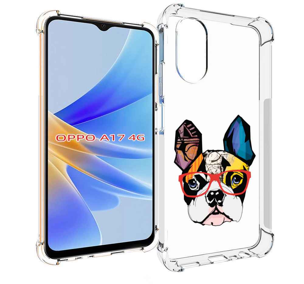 

Чехол MyPads Мопс-в-очках для OPPO A17, Прозрачный, Tocco