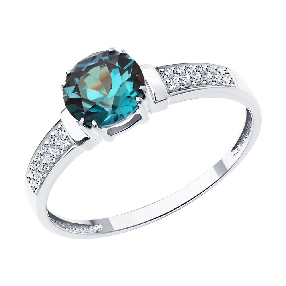 

Кольцо из золота р.  Diamant 52-210-02350-1, бриллиант\александрит искусственный, 52-210-02350-1