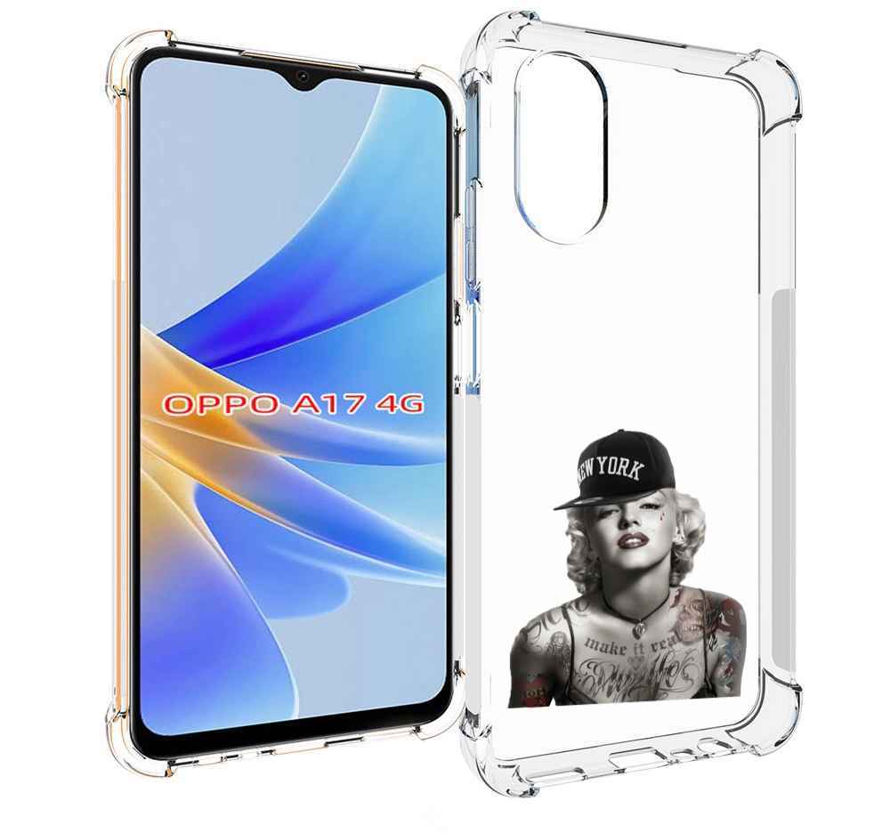 

Чехол MyPads Мерлин Монро с тату женский для OPPO A17, Прозрачный, Tocco