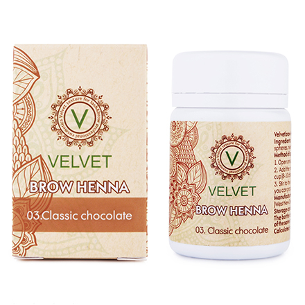 

Хна для окрашивания бровей VELVET 03. Classic chocolate, 30 капсул