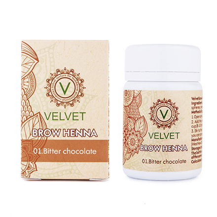 

Хна для окрашивания бровей VELVET 01. Bitter chocolate, 30 капсул