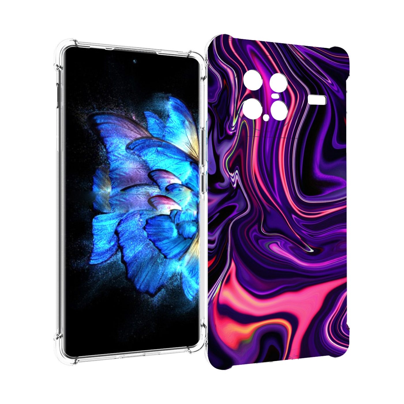 

Чехол MyPads фиолетовые краски для Vivo X Note 5G, Прозрачный, Tocco