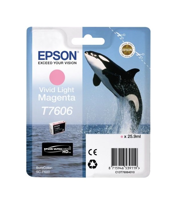 

Картридж струйный Epson T7606 C13T76064010 светло-пурпурный (25.9мл) Redmi 10C