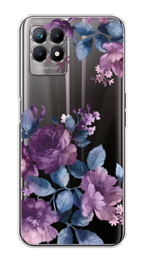 

Чехол на Realme 8i "Purple Blossoms", Синий;фиолетовый, 257350-1