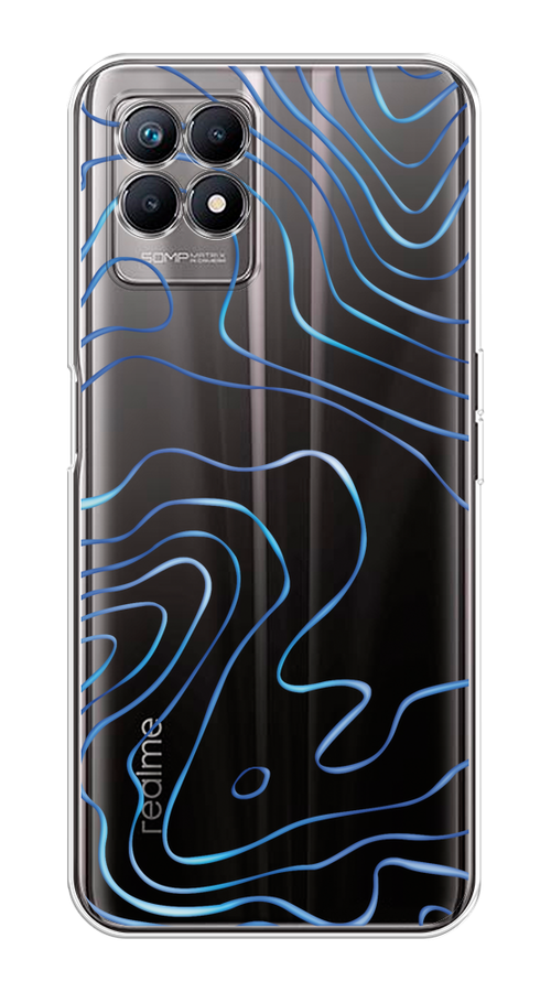 

Чехол на Realme 8i "Blue lines", Прозрачный;синий, 257350-1