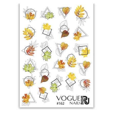 

Слайдеры для ногтей Vogue Nails водные наклейки украшения, листья веточки геометрия осень, Разноцветный