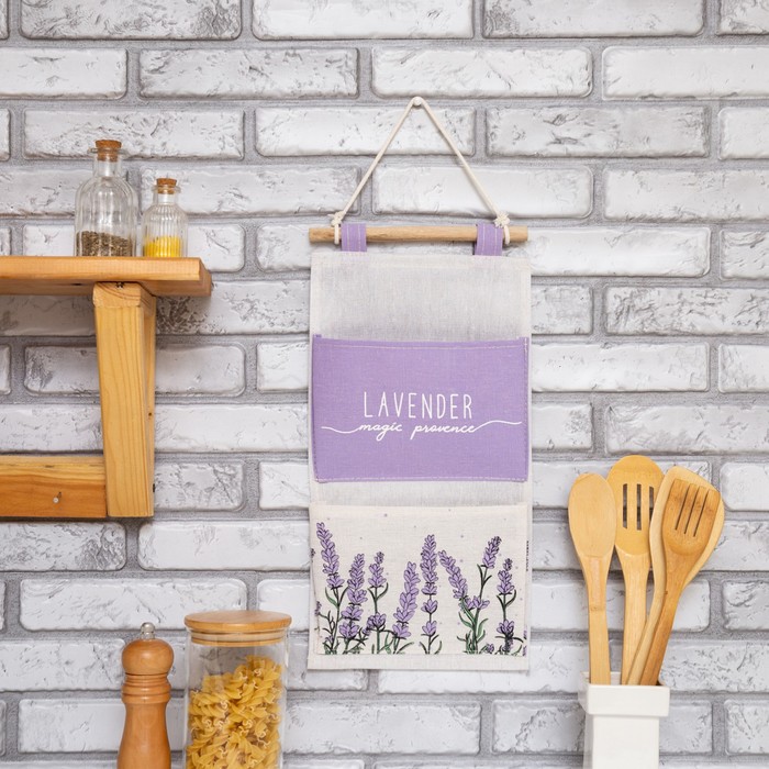 Кармашек текстильный Этель "Lavenge magic provence", 41*20 см lavender белый,  фиолетовый