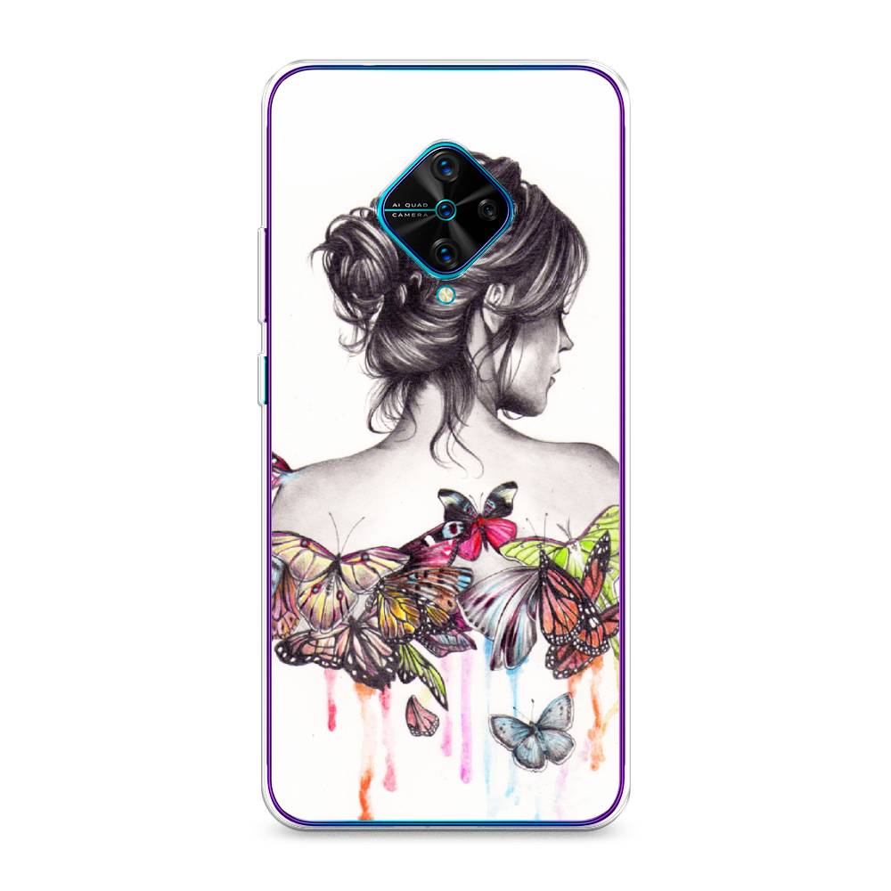 фото Силиконовый чехол "девушка с бабочками" на vivo y9s awog