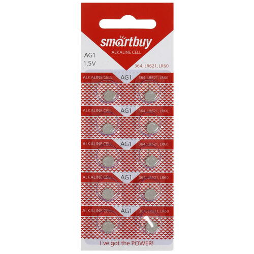 Батарейка SmartBuy (G1, LR621) 10 шт