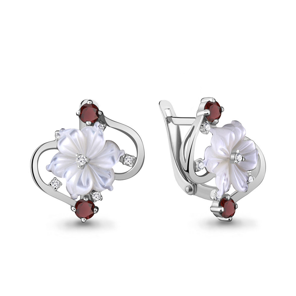 

Серьги из серебра с гранатом Aquamarine 4470403А_925_р, 4470403А_925_р