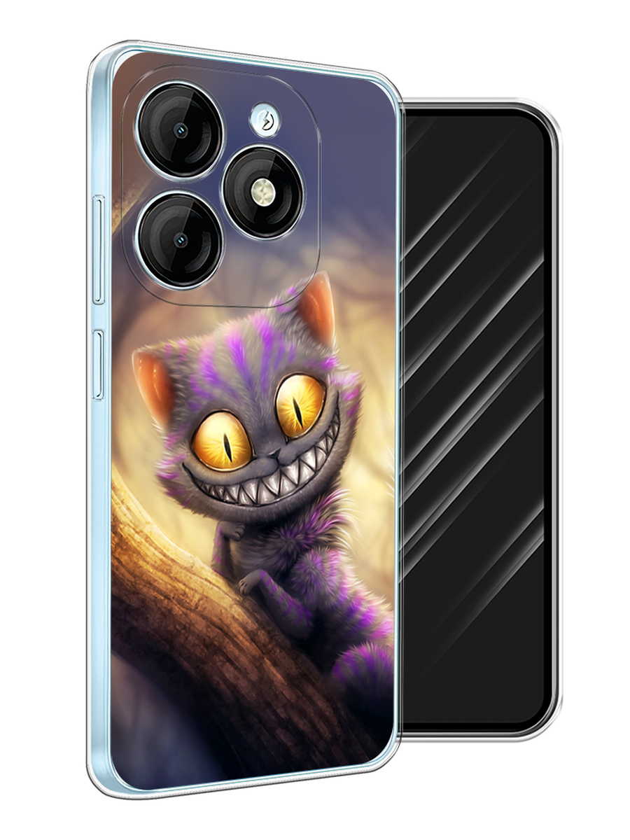 

Чехол Awog на Itel P55 "Cheshire Cat", Фиолетовый;желтый, 3201850-1