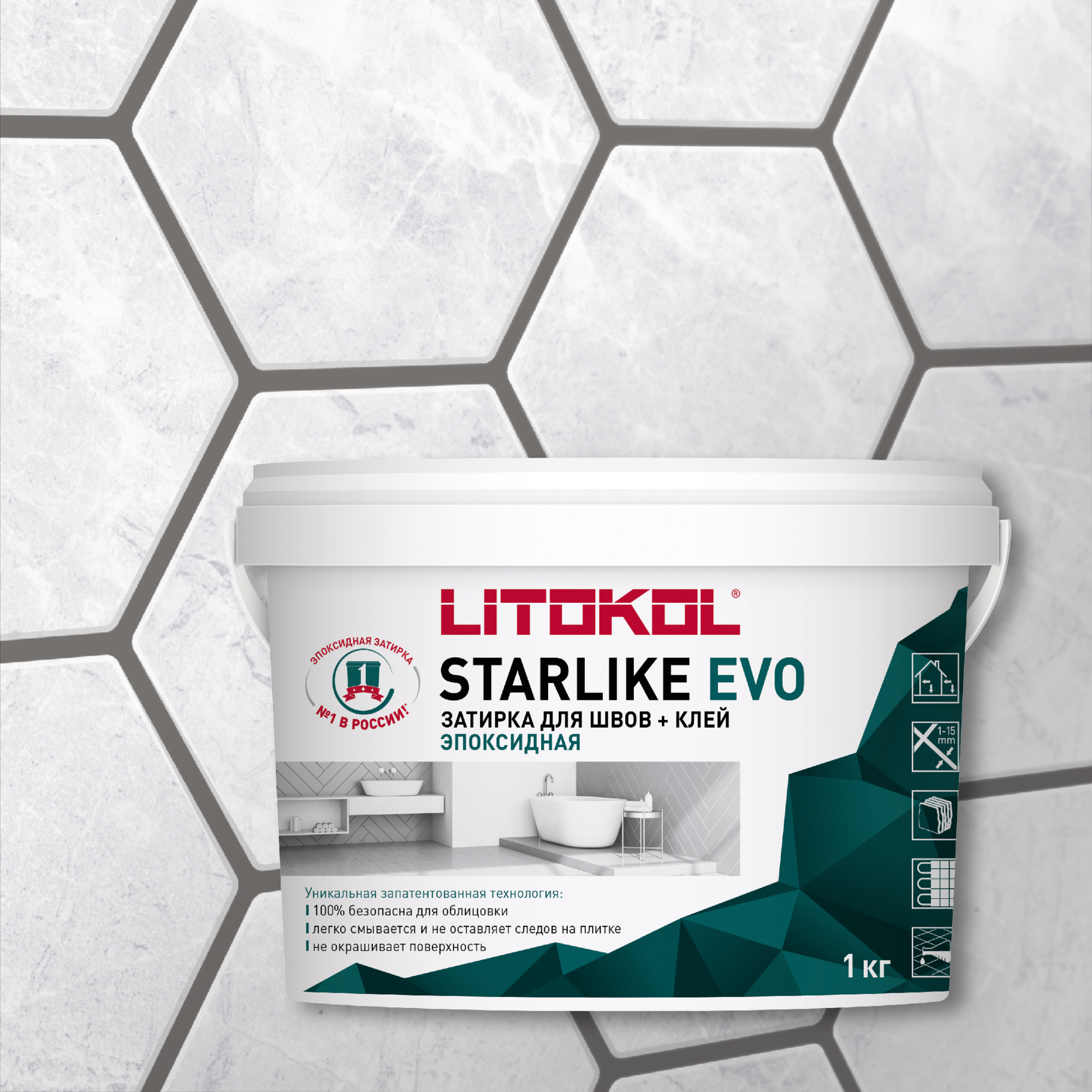 

Эпоксидная затирка LITOKOL STARLIKE EVO S.120 GRIGIO PIOMBO, 1 кг, Серый, LITOKOL-1