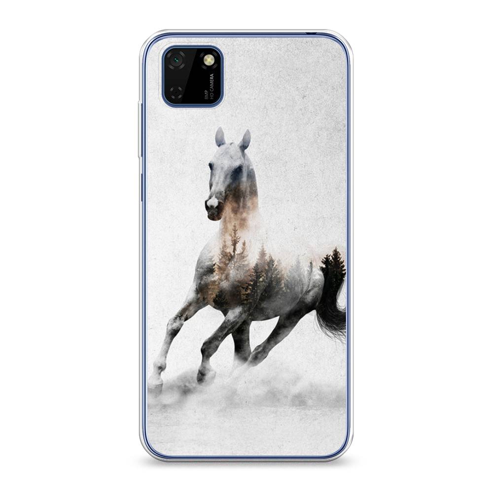 

Чехол Awog на Huawei Y5p "Лошадь лес", Серый;черный, 6103750-2