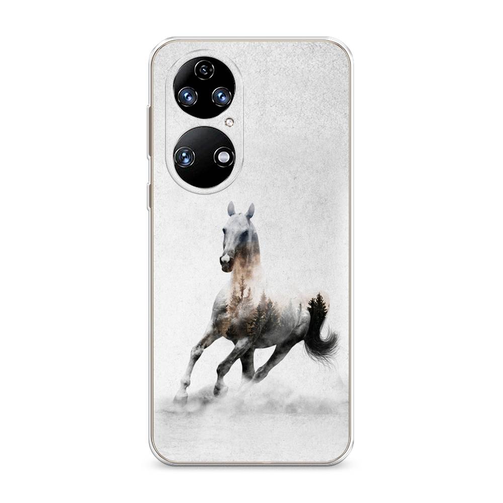 

Чехол Awog на Huawei P50 "Лошадь лес", Серый;черный, 6104950-2