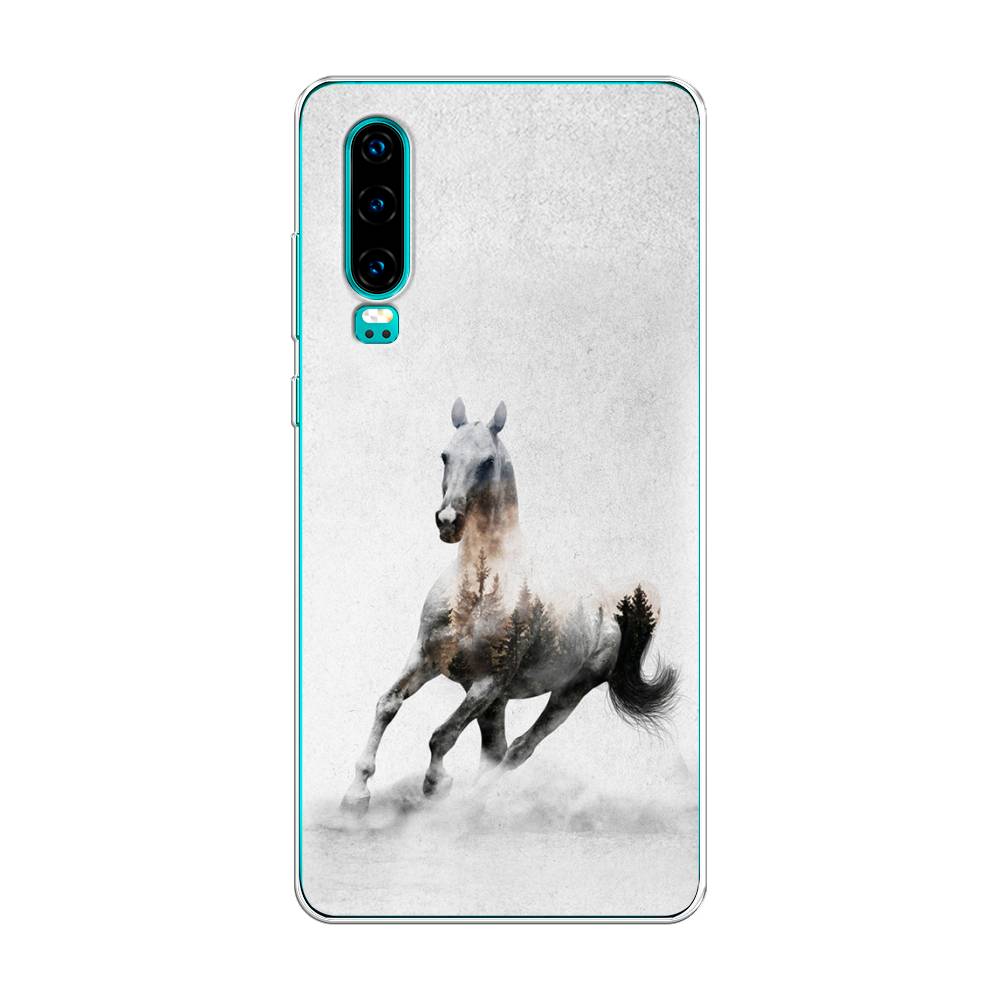 

Чехол Awog на Huawei P30 "Лошадь лес", Серый;черный, 68550-2