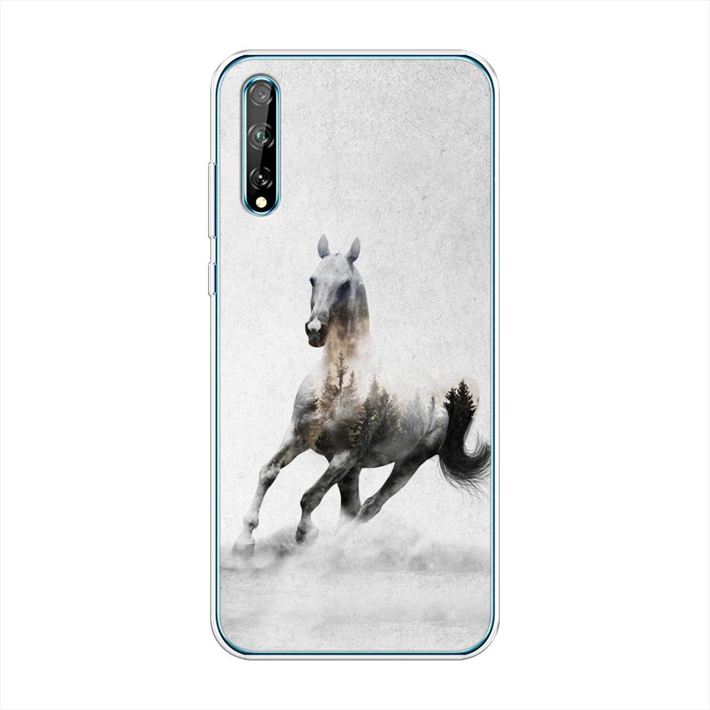 

Чехол Awog на Huawei P Smart S "Лошадь лес", Серый;черный, 6103550-2