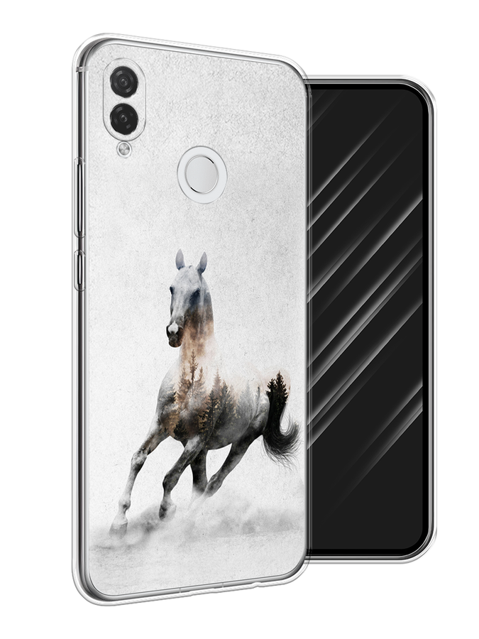 

Чехол Awog на Huawei P Smart Plus "Лошадь лес", Серый;черный, 68250-2