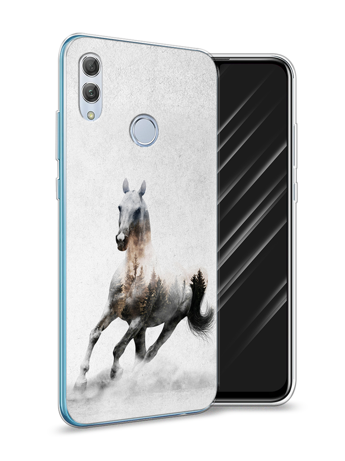 

Чехол Awog на Huawei P Smart 2019 "Лошадь лес", Серый;черный, 67250-2