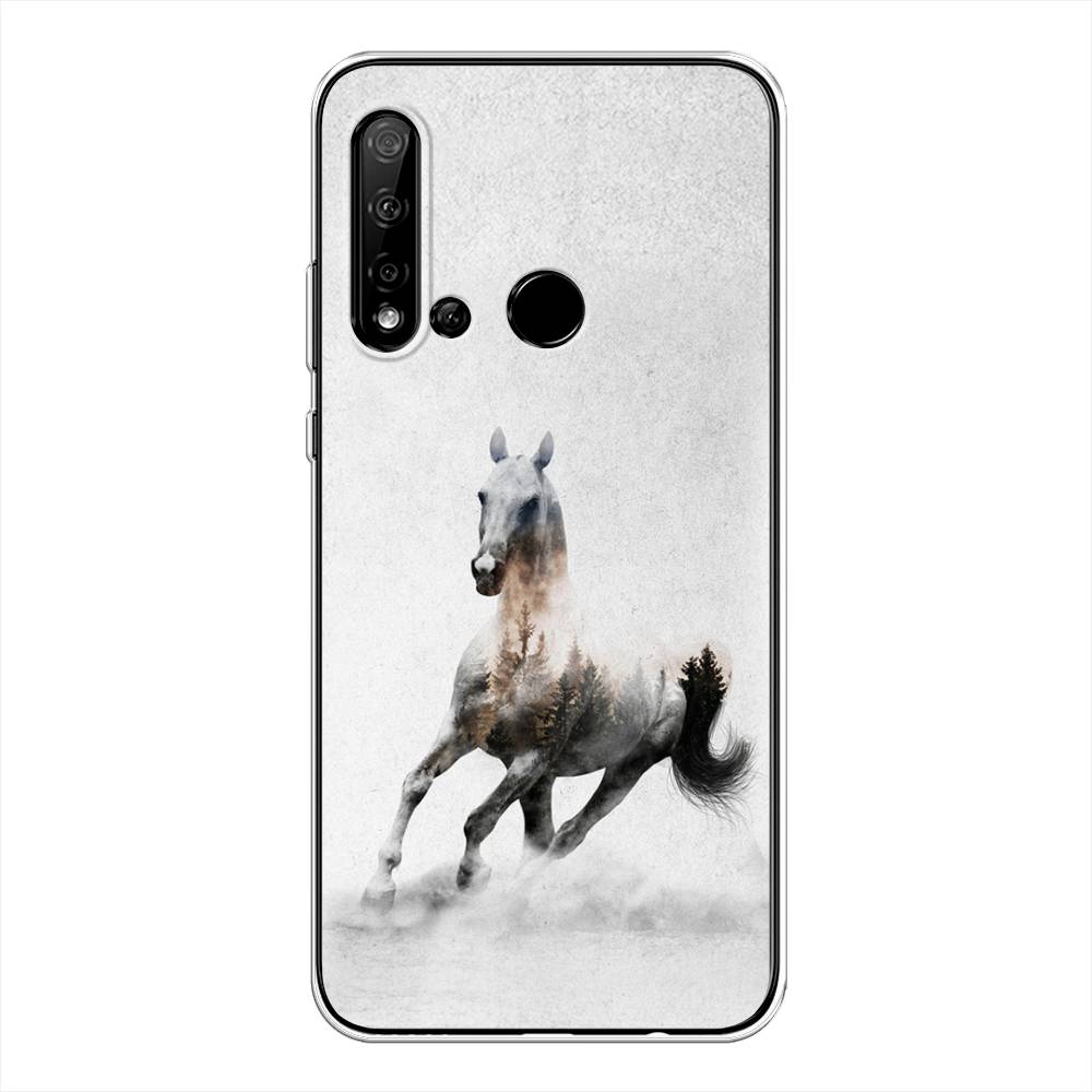 

Чехол Awog на Huawei Nova 5i "Лошадь лес", Серый;черный, 69850-2