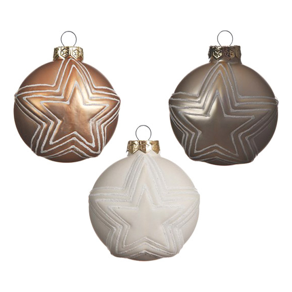 

Набор шаров на ель Kaemingk 8 см 3 шт в ассортименте