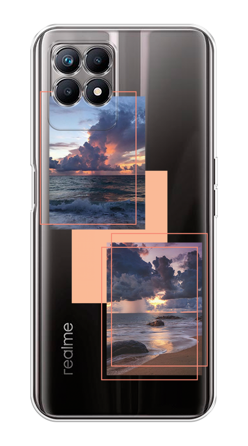 

Чехол на Realme 8i "Sky collage", Розовый;прозрачный;синий, 257350-1