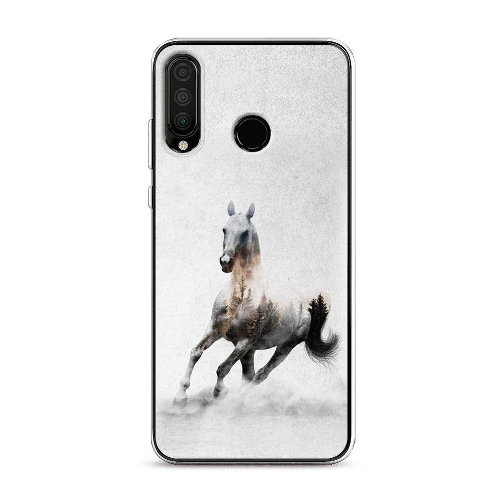 

Чехол Awog на Honor 20S "Лошадь лес", Серый;черный, 610750-2