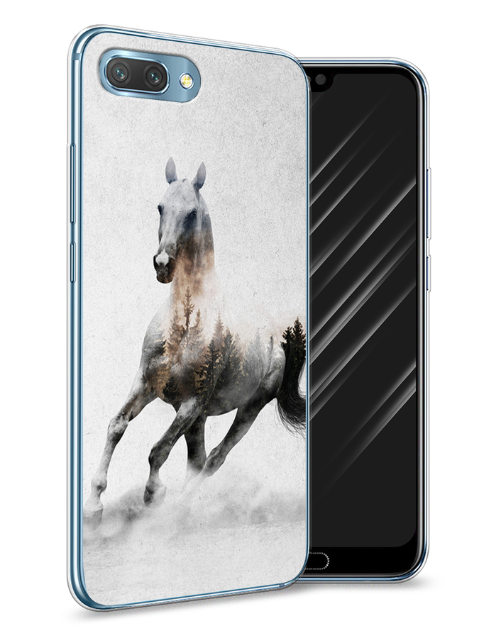 

Чехол Awog на Honor 10 "Лошадь лес", Серый;черный, 65350-2