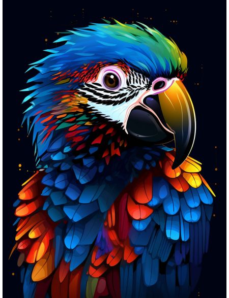 

Алмазная мозаика на подрамнике Попугай, 70x50 см, 50 цветов, 68828, ПРА-582
