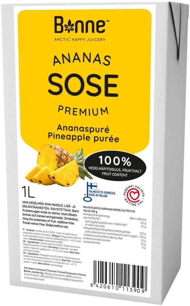 фото Пюре из ананаса sose premium bonne, 1 л.