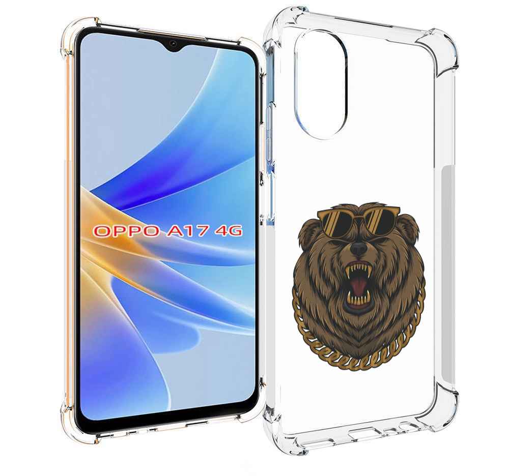 

Чехол MyPads Медведь-в-очках-2 для OPPO A17, Прозрачный, Tocco
