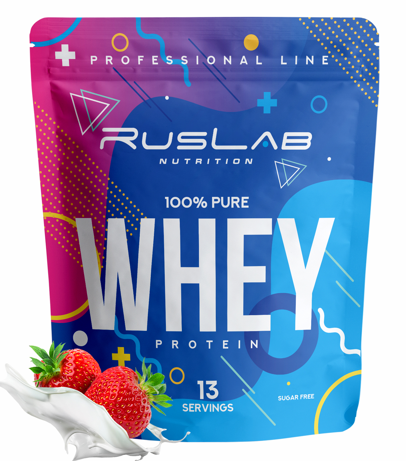 Сывороточный протеин RusLabNutrition Whey 100% Pure 416гр вкус клубника со сливками