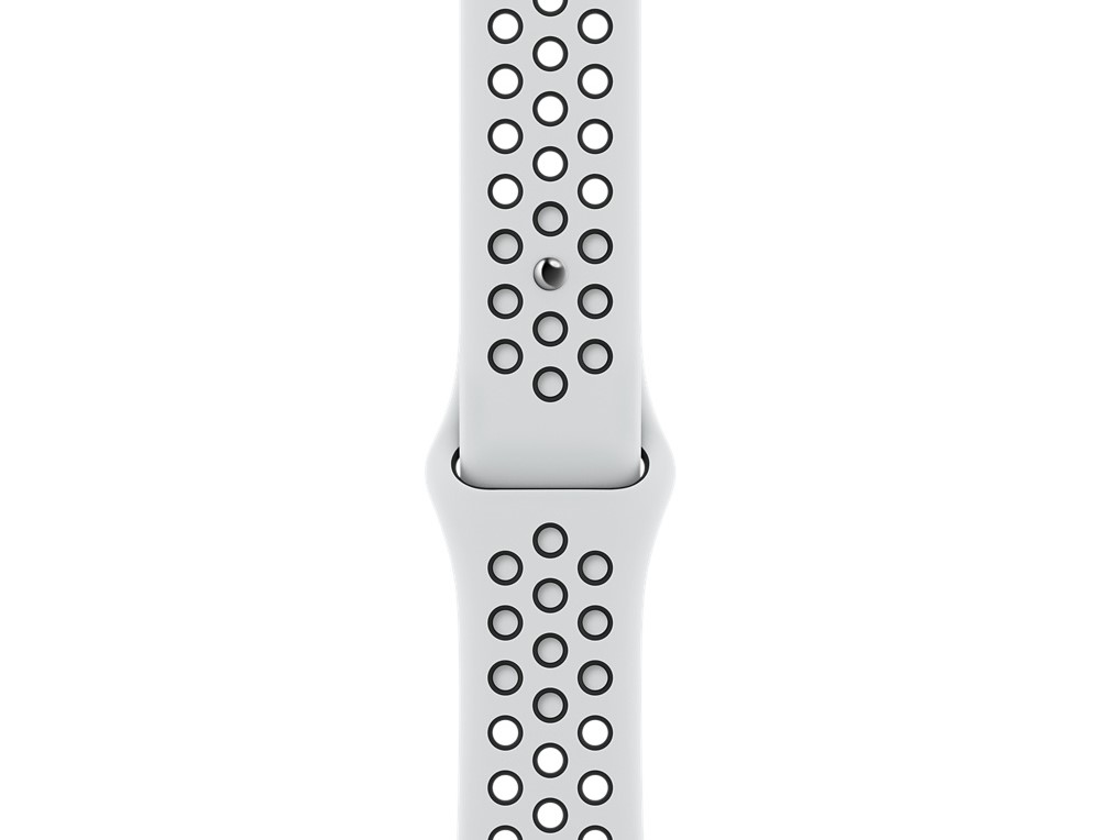 

Ремешок Apple для Apple Watch 45mm Pure Platinum/Black Nike Sport Band (ML893ZM/A), 45mm Pure Platinum/Black Nike Sport Band