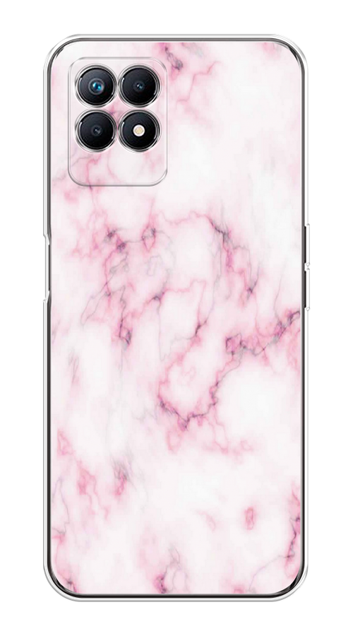 

Чехол на Realme 8i "Мрамор с розовым", Белый;розовый, 257350-1