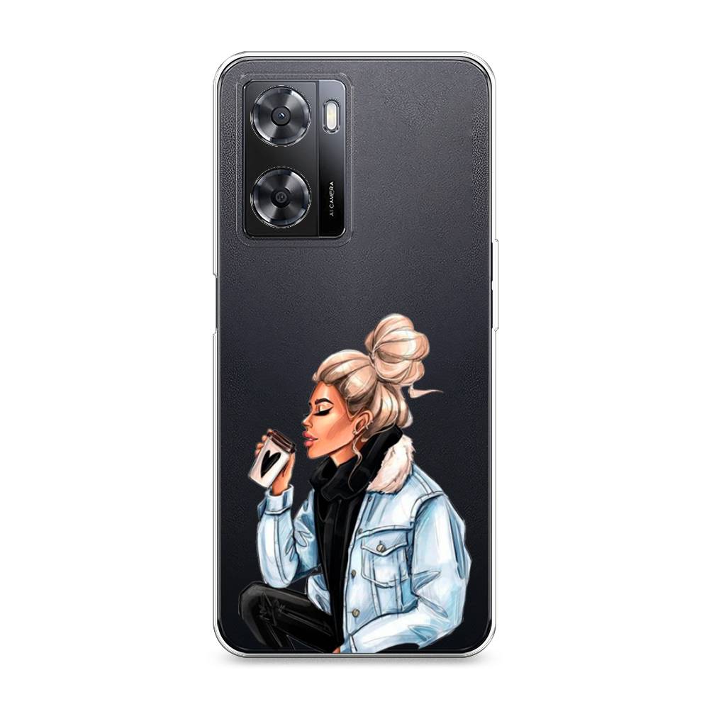 

Чехол Awog на Oppo A77s 4G "Cute girl", Бежевый;черный;голубой, 2511950-7