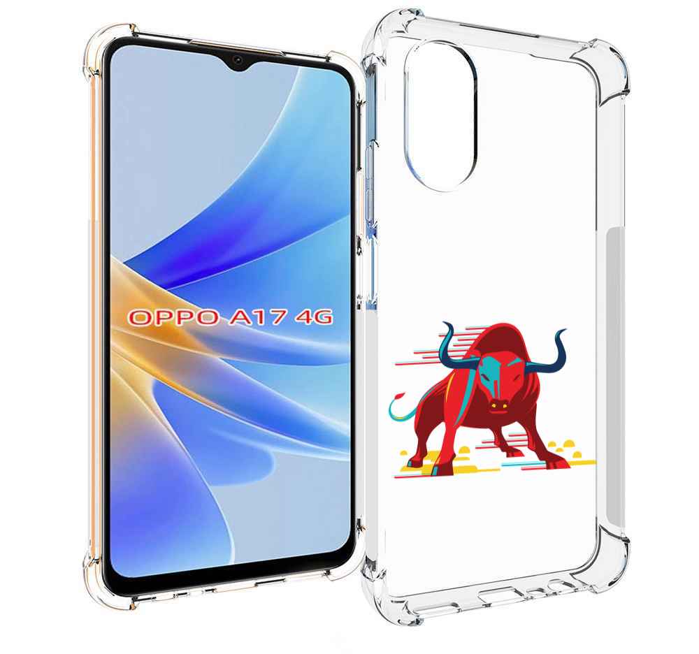

Чехол MyPads Красный-бык для OPPO A17, Прозрачный, Tocco