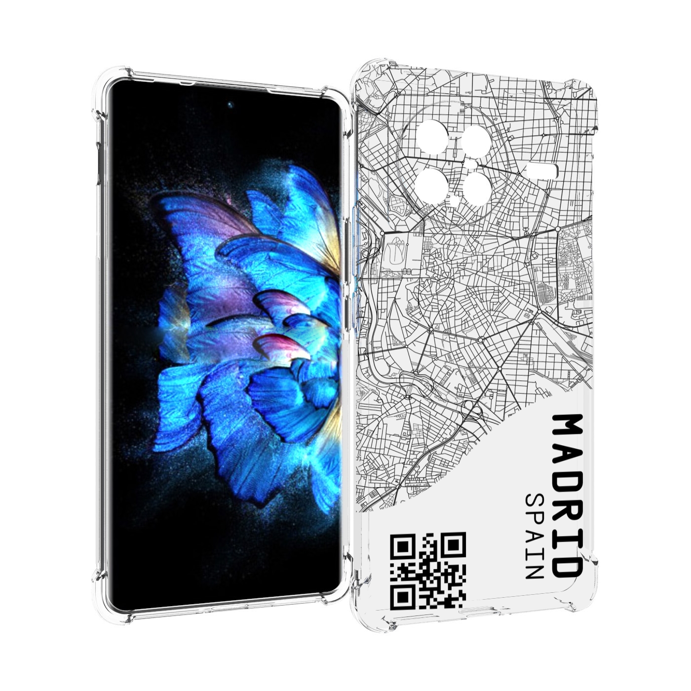 

Чехол MyPads схема-мадрид для Vivo X Note 5G, Прозрачный, Tocco
