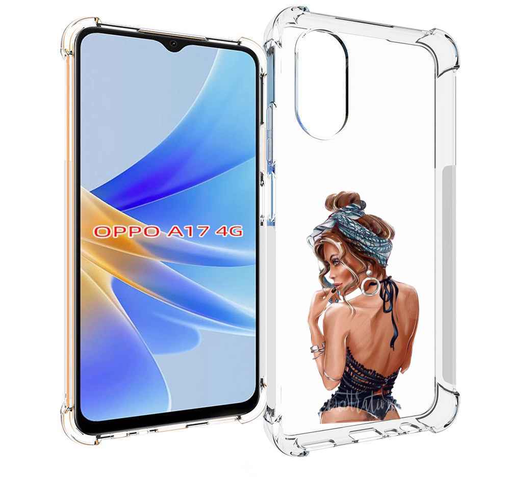 

Чехол MyPads Красивая-дама женский для OPPO A17, Прозрачный, Tocco