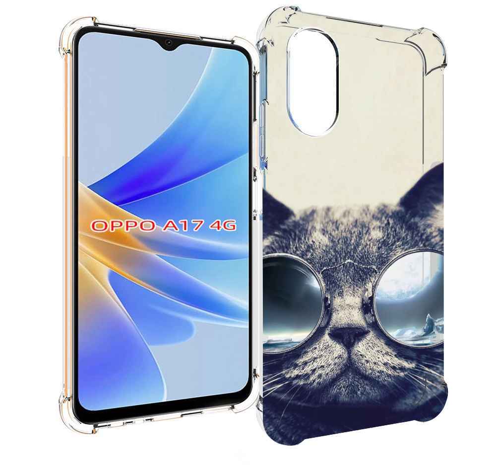 

Чехол MyPads Кот-в-очках-2 для OPPO A17, Прозрачный, Tocco