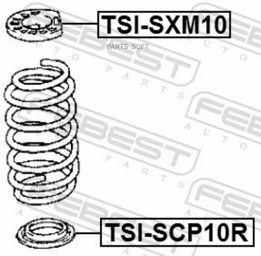 

FEBECT TSISCP10R TSI-SCP10R_проставка задней пружины нижняя!\ Toyota Echo 99-05/Platz/Yari