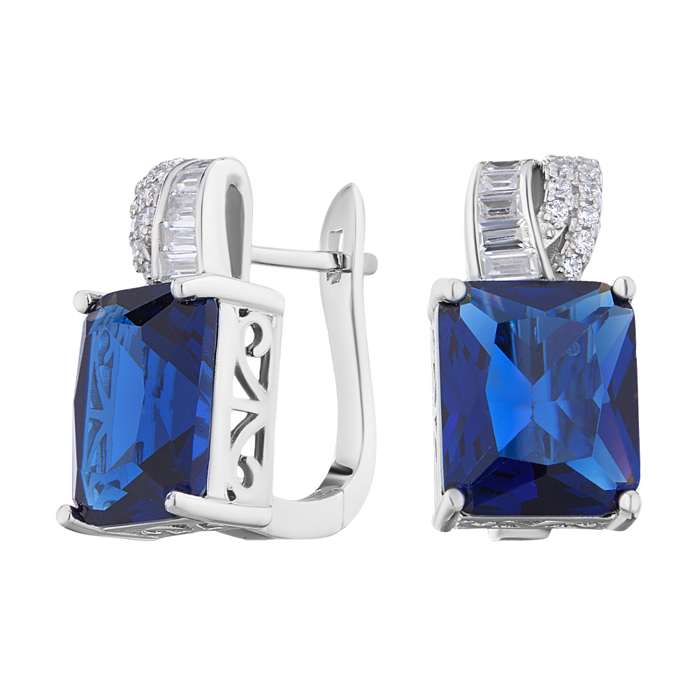 

Серьги классические из серебра С сапфиром/фианитом ЮВЕЛИР КАРАТ OL1045ESA, OL1045ESA
