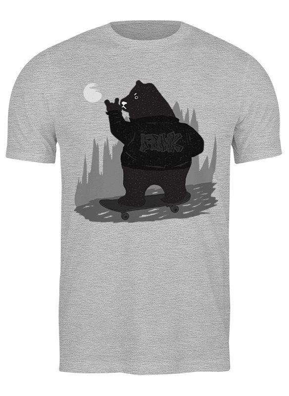 

Футболка мужская Printio Bad bear skater серая M, Серый, Bad bear skater