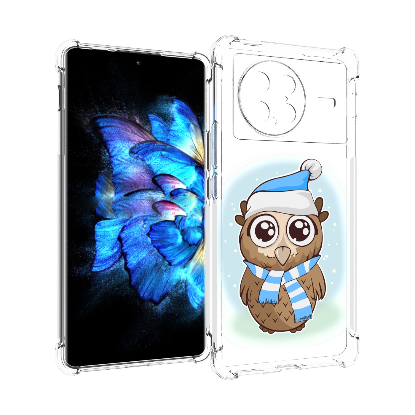 

Чехол MyPads сова-в-шарфике-и-шапке для Vivo X Note 5G, Прозрачный, Tocco