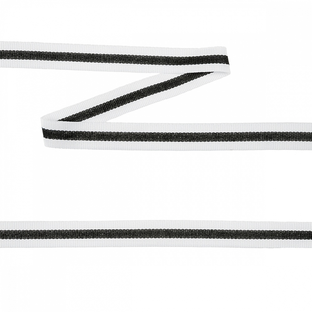 

TBY Рубчик, неэластичная, Лампас, B 15 мм, 45,7 м, Белый;черный